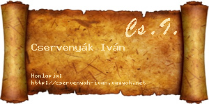 Cservenyák Iván névjegykártya