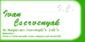 ivan cservenyak business card